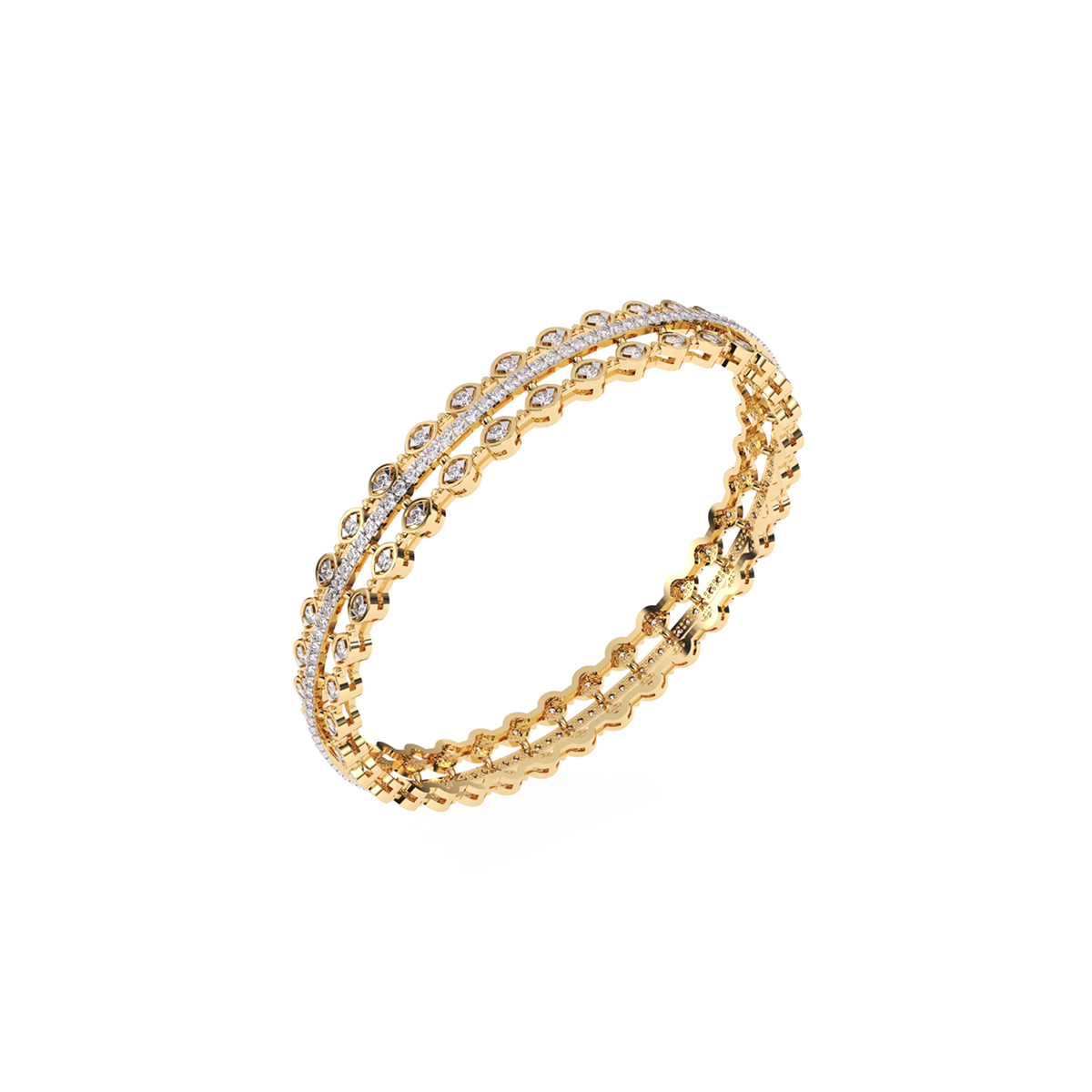 Round Brilliant Cut Lab Grown Diamond Bangle